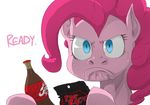  applesarcum blue_eyes candy challenge_accepted edit elslowmo equine female friendship_is_magic hair horse mammal my_little_pony pink_hair pinkie_pie_(mlp) plain_background pony pop_rocks reaction_image shit_just_got_real soda solo sunibee sweat white_background 