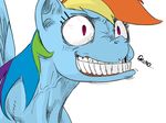  applesarcum clenched_teeth equine female feral friendship_is_magic gritting_teeth hair mammal multi-colored_hair my_little_pony pegasus pissed plain_background rainbow_dash_(mlp) reaction_image red_eyes solo sunibee teeth vein white_background wings 