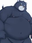 2024 absurd_res anthro belly big_belly black_nose domestic_cat felid feline felis hi_res humanoid_hands kemono male mammal moobs navel nipples overweight overweight_male simple_background solo trail_arnak white_background
