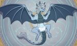 azymondias claws clothed clothing diaper digitigrade dragon feral hi_res horn looking_at_viewer lying male membrane_(anatomy) membranous_wings mythological_creature mythological_scalie mythology on_back scalie smile solo the_dragon_prince wearing_diaper wings yipthecoyotepup