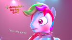 16:9 3d_(artwork) 4k absurd_res anthro blue_body close-up collar crossgender digital_media_(artwork) english_text equid equine eyebrows friendship_is_magic ftm_crossgender hair hasbro hi_res male mammal multicolored_hair my_little_pony purple_eyes rainbow_dash_(mlp) rainbow_hair raised_eyebrows spiked_collar spikes text thought unie widescreen