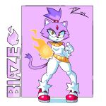 1:1 anthro blaze_the_cat bodysuit breasts chipxdip clothing dipstick_tail domestic_cat elemental_manipulation eyelashes felid feline felis female fire fire_manipulation footwear forehead_gem fur gem gloves handwear jewelry mammal markings necklace pink_clothing pink_footwear pink_shoes pupils purple_background purple_body purple_fur sega shoes simple_background skinsuit slit_pupils small_breasts snaggle_tooth solo sonic_the_hedgehog_(series) tail tail_markings thick_thighs tight_clothing white_background white_body white_bodysuit white_clothing white_fur white_gloves white_handwear white_skinsuit wide_hips yellow_eyes
