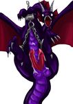  askatrash balls bdsm bondage bound cum domination dragon feral hemipenes horn kaeaskavi male multi_cock nude penis plain_background purple purple_skin scalie solo white_background wings 