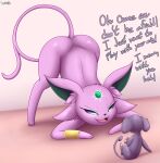 absurd_res ambiguous_gender an-tonio ass_up digital_media_(artwork) duo eeveelution english_text espeon female feral generation_1_pokemon generation_2_pokemon hi_res jewelry nintendo pokemon pokemon_(species) rattata silvia_(an-tonio) simple_background text