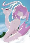 ambiguous_gender anthro biped ekcdayo fur generation_5_pokemon hi_res mienshao nintendo open_mouth pokemon pokemon_(species) purple_body purple_fur red_eyes solo tail white_body white_fur