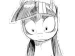  applesarcum equine female feral friendship_is_magic horn horse mammal monochrome my_little_pony reaction_image scared sketch solo sunibee twilight_sparkle_(mlp) unicorn 