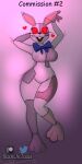 1:2 2023 absurd_res anthro artist_name beanontoast bedding big_breasts black_eyes bow_tie breasts buckteeth curvy_figure dakimakura dakimakura_design dakimakura_pose digital_drawing_(artwork) digital_media_(artwork) eyelashes featureless_breasts female fingers five_nights_at_freddy&#039;s five_nights_at_freddy&#039;s:_security_breach glowing glowing_eyes grey_body heart_symbol hearts_around_head hi_res hourglass_figure lagomorph leporid looking_at_viewer lying mammal on_back open_mouth open_smile patch_(fabric) patreon patreon_logo rabbit red_sclera scottgames small_waist smile solo steel_wool_studios stitch_(sewing) teeth thick_thighs twitter twitter_logo vanny_(fnaf) voluptuous watermark whiskers wide_hips