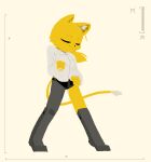 animated anthro clothing dancing domestic_cat dress_shirt felid feline felis female hair lemon_(page) looking_at_viewer loop mammal page_(artist) panties ponytail prosthetic prosthetic_leg prosthetic_limb shirt short_playtime simple_background smile solo topwear underwear white_background