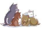  animal_focus dog hige kiba no_humans pack_of_dogs shiroinu toboe tsume wolf wolf's_rain 