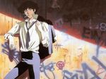  artist_request cigarette cowboy_bebop graffiti male_focus necktie smoking solo spike_spiegel wallpaper 