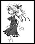  asuima flandre_scarlet greyscale hat monochrome solo touhou wings 
