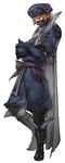  armor armored_boots bangs beret black_footwear boots bow cape closed_mouth contrapposto crossed_arms ewen_(ffta2) face_mask final_fantasy final_fantasy_tactics_a2 final_fantasy_tactics_advance flipped_hair from_side full_body gloves grey_hair hat hat_ornament high_collar itou_ryouma light_smile looking_to_the_side male_focus mask official_art pants pauldrons sash see-through simple_background solo standing vambraces white_background 
