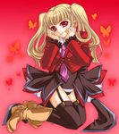  asmodeus blonde_hair bug butterfly insect kozato_emaru leotard necktie pink_neckwear red_eyes solo stakes_of_purgatory thighhighs twintails umineko_no_naku_koro_ni 