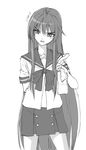  gin_(ginshari) greyscale monochrome school_uniform serafuku shakugan_no_shana shana solo 