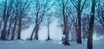  forest hitodama konpaku_youmu konpaku_youmu_(ghost) nature scenery snow solo touhou winter yoshioka_yoshiko 