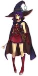  alternate_costume ar_tonelico ar_tonelico_ii boots cape gloves hat legs luca_truelywaath nagi_ryou official_art purple_hair short_hair solo witch witch_hat 
