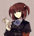  armband bangs blunt_bangs bow hair_bobbles hair_ornament lowres money red_hair solo suzushiro_kurumi two_side_up umineko_no_naku_koro_ni ushiromiya_ange 