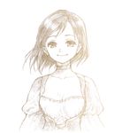  bad_id bad_pixiv_id choker collarbone final_fantasy final_fantasy_ix fuku_imo garnet_til_alexandros_xvii greyscale looking_at_viewer monochrome short_hair simple_background sketch smile solo upper_body white_background wind 