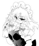  greyscale izayoi_sakuya knife monochrome solo tajima_yuuki touhou 