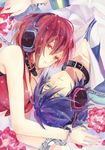  1girl akiyoshi_(tama-pete) blue_eyes blue_hair brown_eyes brown_hair collar couple face headset hetero kaito looking_at_viewer meiko short_hair vocaloid 