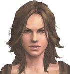  1girl brown_hair capcom helena_harper photorealistc profile realistic resident_evil resident_evil_6 simple_background solo white_background 