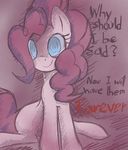  blue_eyes creepy english_text equine female feral friendship_is_magic hair horse kamikazedelbvh looking_at_viewer mammal my_little_pony pink_hair pinkie_pie_(mlp) plain_background pony smile solo text 