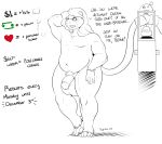  anthro balls english_text eyewear flaccid girly glasses humanoid_penis male mammal monkey nightfaux nude open_mouth penis primate pubes slightly_chubby solo standing text 