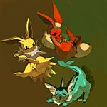  anus blue_fur blush brown_background cum cum_drop cum_in_pussy cum_inside cum_pool doggy_position eeveelution eyes_closed flareon from_behind ghost_penis halsione jolteon looking_back looking_down orange_fur paws penetration plain_background pok&eacute;mon spreading tongue tongue_out vaginal vaginal_penetration vaporeon yellow_fur 