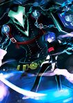  armband blue_eyes blue_hair chain digital_media_player headphones kugukiugu male_focus persona persona_3 school_uniform solo thanatos yuuki_makoto 