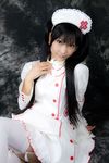  1girl asian black_hair cosplay hat lenfried long_hair nurse nurse_cap nurse_hat photo twintails 