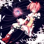  bad_id bad_pixiv_id bubble_skirt choker dress feathers gloves kaname_madoka kneehighs magical_girl mahou_shoujo_madoka_magica pietani397 pink_hair red_eyes ribbon_choker skirt solo twintails white_gloves white_legwear 