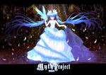  absurdres bad_id bad_pixiv_id bird blue_hair closed_eyes dress feathers floating_hair gloves hatsune_miku hayne highres long_hair open_mouth solo twintails very_long_hair vocaloid 