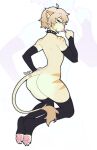 absurd_res anthro armwear batya big_butt bottomless bottomless_male butt candy clothed clothing collar dessert felid feline finn_(itsjay) food hi_res leggings legwear lion lollipop lollipop_in_mouth looking_at_viewer male mammal pantherine pawpads paws solo spiked_collar spikes