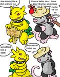  comic english_text fur grey_fur guil_bunny hat male mammal marsupial opossum red_eyes reptile scalie sign text turtle yellow_body 