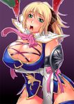  areola_slip areolae blonde_hair breasts cassandra_alexandra large_breasts nipples ponytail soul_calibur soulcalibur_iv zen9 