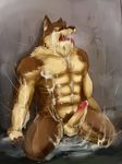  anthro balls biceps big_muscles big_penis brown_eyes brown_fur canine claws cum cum_covered cum_everywhere cum_in_hand cum_in_mouth cum_inside cum_on_arm cum_on_balls cum_on_chest cum_on_face cum_on_hand cum_on_leg cum_on_legs cum_on_nipples cum_on_penis cum_on_self cum_on_stomach cum_on_thighs cum_pool cum_string cumshot erection excessive_cum fangs fur kneeling leaking male mammal masturbation messy muscles nude open_mouth orgasm pecs penis pose saliva solo sticky sticky_cum tongue unknown_artist wolf yellow_eyes yellow_fur 