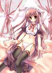  animal_ears bunny_ears ibukitouka pantsu shimapan thighhighs undressing 