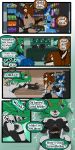 absurd_res anthro bite bite_mark blue_body blue_fur blue_hair blush blush_lines bottomwear brown_eyes brown_hair buttplug canid canine canis chips_(food) claudius_(tatsuchan18) clothing cobalt_(tatsuchan18) collar collar_ring comic cuffs_(clothing) dialogue dildo duo english_text falling_on_ground feet flashback food foot_on_chest fox fur green_eyes hair hand_on_chest hi_res holding_object horn hybrid inner_monologue leash leash_pull male mammal metal_collar pants plug_(sex_toy) potato_chips sex_toy shelf shoulder_bite slave spade_(tatsuchan18) speech_bubble tatsuchan18 taur teeth_showing text wolf