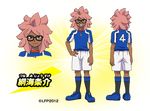  character_name character_sheet dark_skin dark_skinned_male glasses grin inazuma_eleven_(series) inazuma_eleven_go inazuma_eleven_go_vs_danball_senki_w inazuma_legend_japan lowres male_focus official_art shorts smile soccer_uniform sportswear standing transparent_background tsunami_jousuke 