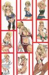  animal_ears ass blonde_hair breasts brown_eyes bunny_ears bunnysuit card cleavage fairy_tail highres large_breasts lucy_heartfilia mashima_hiro midriff smile 
