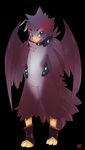  2012 anthro avian bird black_background blue_eyes cute glowing nude plain_background punk rudragon solo wings 