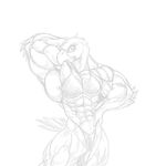  avian beak biceps bikini bird bodybuilder breasts clothed clothing eagle feathers female flat_chested flexing invalid_tag monochrome muscles muscular_female pose sketch skimpy solo swimsuit tight_clothing unknown_artist vein 