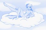  anthro anthrofied blue_theme blush breasts cloud cutie_mark equine female friendship_is_magic hair invalid_tag looking_at_viewer mammal mane monochrome my_little_pony navel nipples nude pegasus pose rainbow_dash_(mlp) scorpdk sky smile solo wings 
