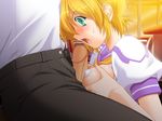  blonde_hair blush breasts cosplay_fetish_academy green_eyes mikage_shana paizuri penis seiai_gakuen_fechi_ka uncensored 