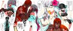  1boy 1girl absurdres after_kiss asclepius_(fate) ashwatthama_(fate) back bikini black_bikini black_hat black_mask crossed_bangs dark-skinned_male dark_skin fate/grand_order fate_(series) flower food genderswap genderswap_(mtf) grey_hair groping hair_ribbon hand_on_another&#039;s_head hat hawaiian_shirt hetero hibiscus highres jacket kinakotatu licking mask mouth_hold mouth_mask open_mouth ponytail popsicle red_hair ribbon ribbon_in_mouth saliva saliva_trail shirt swimsuit tongue tongue_out translation_request veins veiny_face veiny_hands wet white_background 