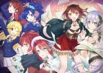  +_+ 1boy 2girls 6+girls :d aikatsu! aikatsu!_(series) arm_up atelier_(series) atelier_sophie aty_(summon_night) blonde_hair blue_eyes blue_hair blue_jacket book bow brown_eyes brown_hair collared_shirt commentary_request crossover green_eyes hair_bow hair_ornament hair_scrunchie hairband hat head_scarf heterochromia holding holding_book holding_hands hoshimiya_ichigo jacket jewelry kiriya_aoi long_hair long_sleeves looking_at_viewer multiple_girls neck_ribbon necklace one_eye_closed open_book open_mouth paper plachta pleated_skirt profile red_eyes red_hair red_ribbon red_skirt rexx ribbon scarf school_uniform scottie_friends scrunchie shibuki_ran shirt short_hair side_ponytail single_stripe skirt smile soleil_(aikatsu!) sophie_neuenmuller standing starlight_academy_school_uniform summon_night summon_night_3 v white_hat white_shirt white_skirt 