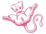  fearingfun female hair_tuft hindpaw legendary_pok&#233;mon long_tail looking_at_viewer mew monochrome nintendo paws pink_and_white pok&#233;mon pok&eacute;mon pussy solo spread_legs spreading video_games 