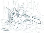  equine female feral friendship_is_magic horn looking_at_viewer mammal monochrome my_little_pony princess_luna_(mlp) rainbow_(artist) solo winged_unicorn wings 