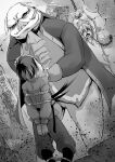  absurdres animal_ears boots borg bound carpet cigar daemon_haselworth furry greyscale highres james_loyd monochrome monster napoleon_of_another_world! non-web_source pig sapi tied_up_(nonsexual) yeti_(creature) 