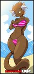  anthro bikini black_nose blush breasts brown_fur brown_hair cat cleavage clothed clothing cloud ear_tuft feline female fur hair looking_at_viewer mammal mastergodai navel pose short_hair skimpy sky solo standing swimsuit thick_thighs thighs tuft voluptuous white_fur wide_hips yellow_eyes 